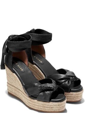 COLE HAAN  womenBlack Espadrille Wedge Sandals